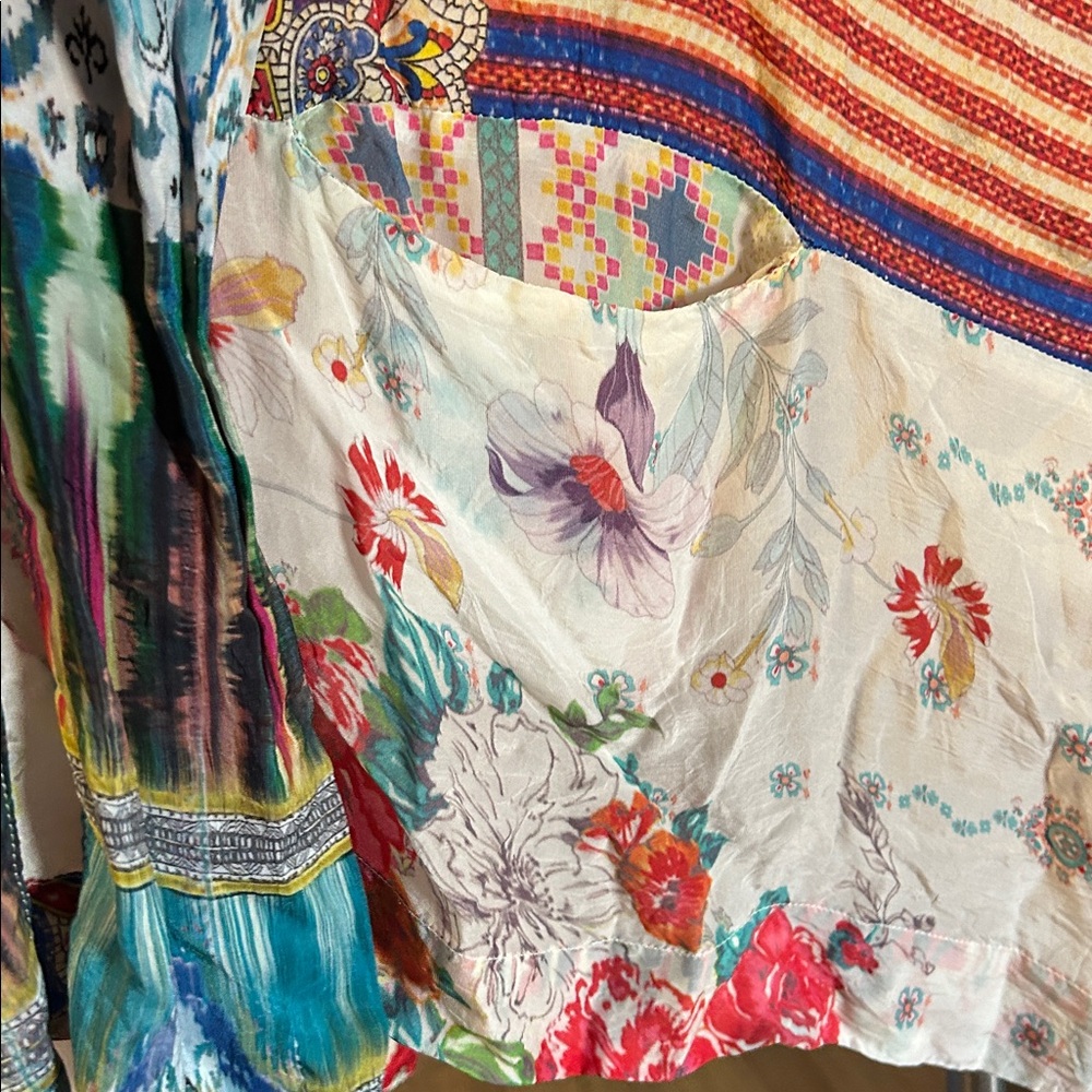 JOHNNY WAS Lolita Mix-Print Silk Kimono Jacket size XXL - Picture 11 of 16